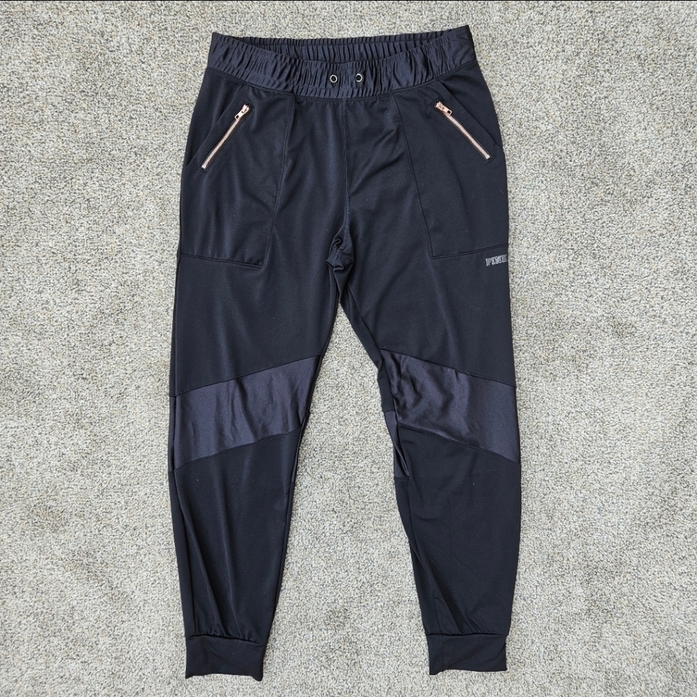 Victoria's Secret PINK Ultimate Classic Joggers Sweatpants Black Rose Gold Med